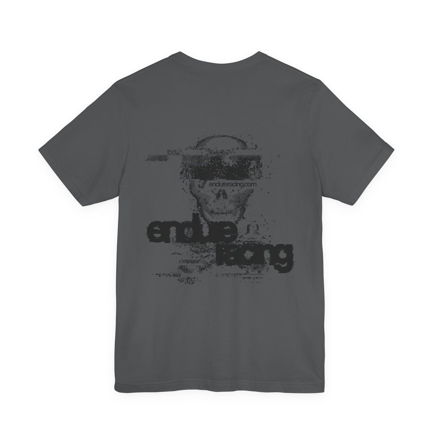 Glitch tee W back print in asphalt