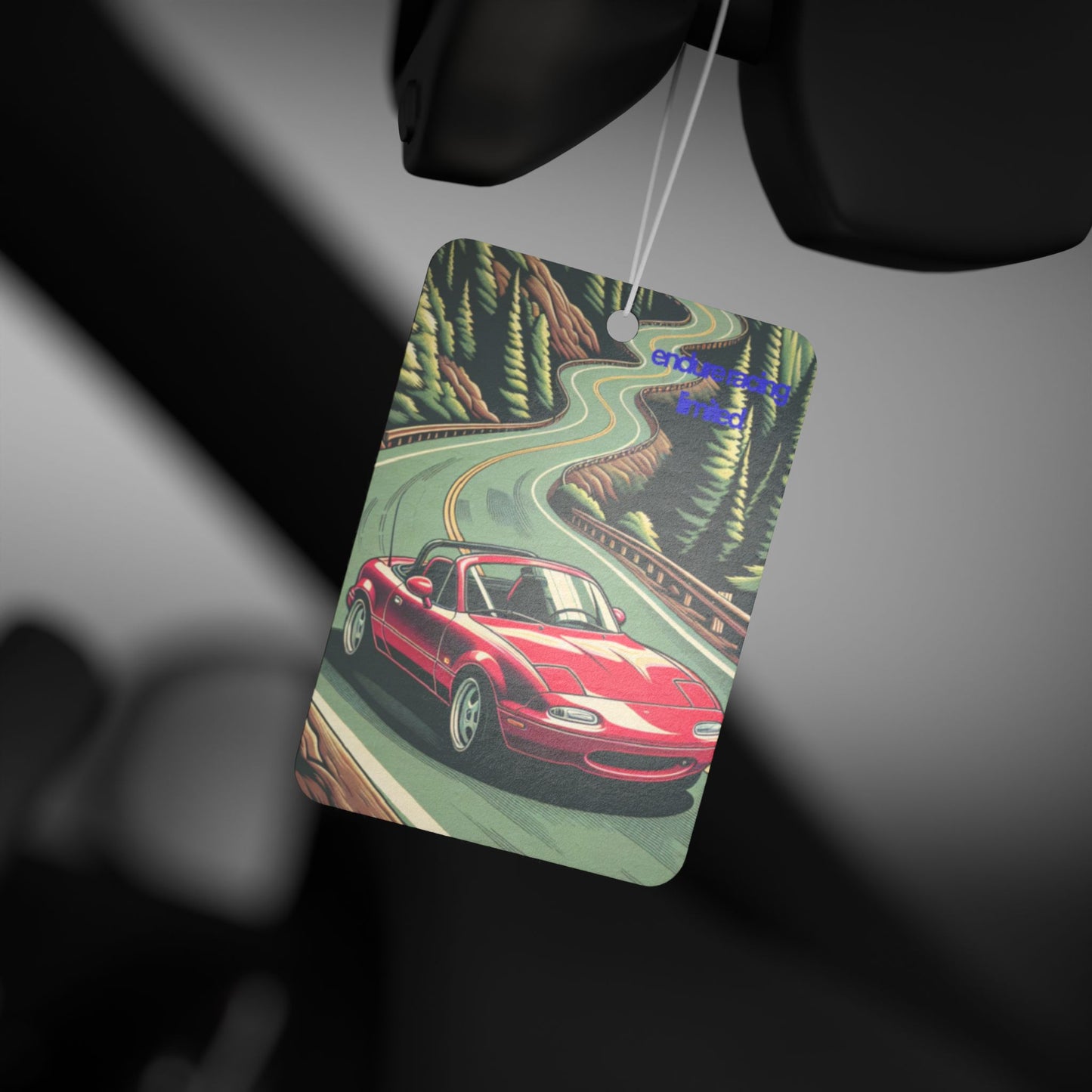 Miata boi car air freshener in pine scent