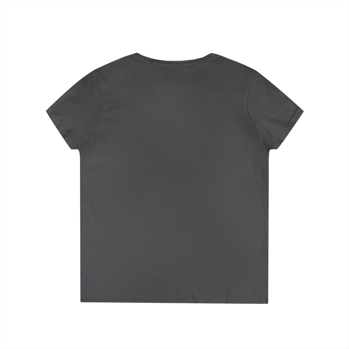 Women's simple V neck tee in charcoal