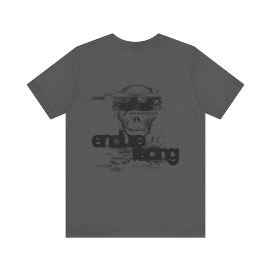 Glitch tee W back print in asphalt